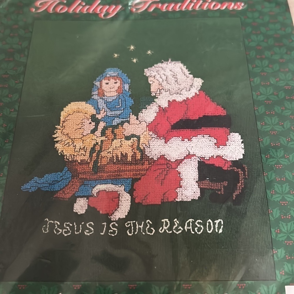 Vintage Candamar Designs Christmas Santa and Nativity Cross Stitch Kit - NEW - Picture 3 of 5